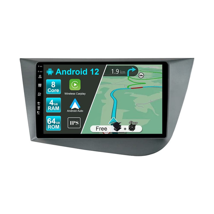 JOYX Android 12 IPS Autoradio Passt für Seat Leon MK2 (2005-2012) - 4G+64G - Eingebaut DSP/Carplay/A