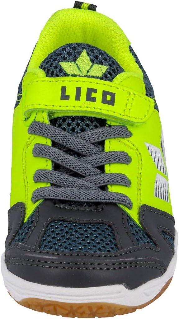 Lico Unisex Kinder Sport Vs Hallenturnschuhe 27 EU Anthrazit Lemon, 27 EU Anthrazit Lemon