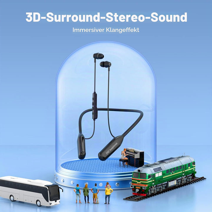 LAMA Bluetooth 5.3 Kopfhörer Sport Ohrhörer 120 Std. Spielzeit Noise Cancelling IPX6 Wasserdicht Kab