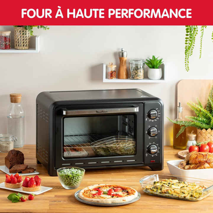 Moulinex Standbackofen 33 l, Umluft, Spitzenkonvektion, 6 Kochmodi, regelbarer Thermostat bis 240 °C