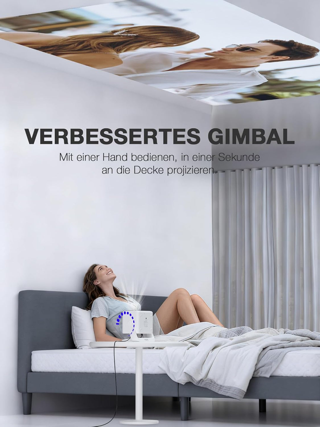 Smart Beamer [Kompatibel mit Netflix] 3D Dolby Audio Autofokus/Auto Trapezkorrektur Projektor,WiFi6