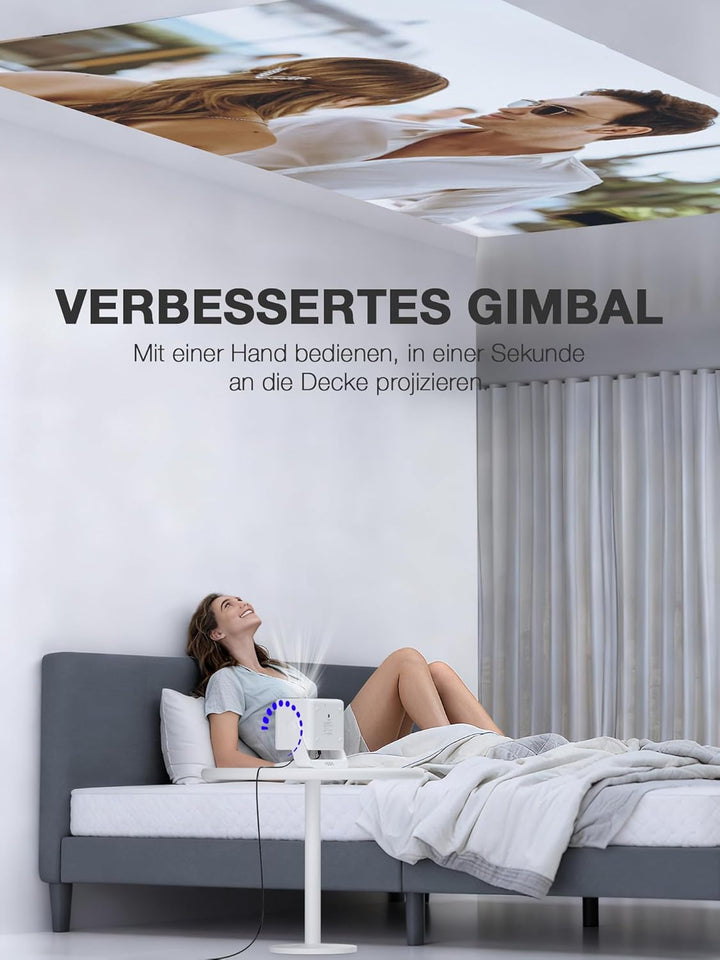 Smart Beamer [Kompatibel mit Netflix] 3D Dolby Audio Autofokus/Auto Trapezkorrektur Projektor,WiFi6