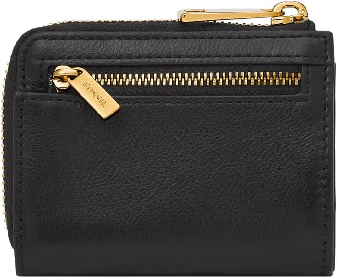 Fossil L Zip Geldbörse Liza für Damen Leder, SL6406G001 Schwarz 10.8 cm L x 2.5 cm W x 8.3 cm H, Sch