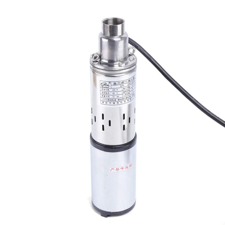 48V DC Tiefbrunnenpumpe 280W, Solar Tauchpumpe für Brunnen mit 17m Kabel, Edelstahl Wasserpumpe IPX8