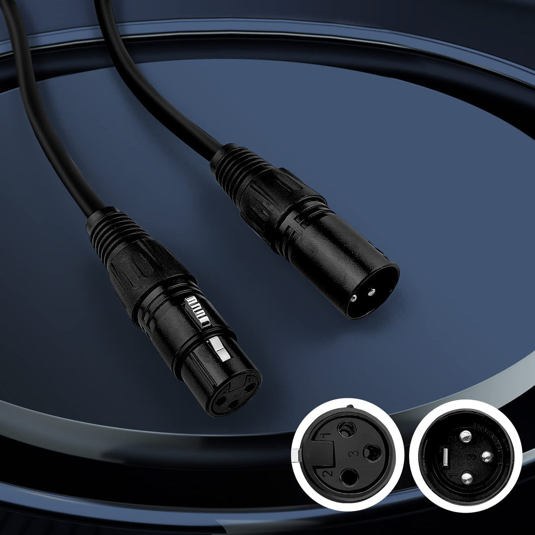 Czgor DMX Kabel 1.2M 6 Stück, Flexibles 3-Pin Signal XLR Männchen zu Weibchen DMX Kabeldraht, Geeign