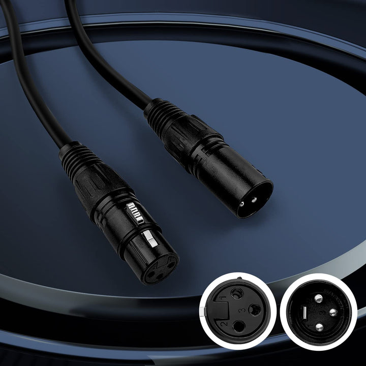 Czgor DMX Kabel 1.2M 6 Stück, Flexibles 3-Pin Signal XLR Männchen zu Weibchen DMX Kabeldraht, Geeign
