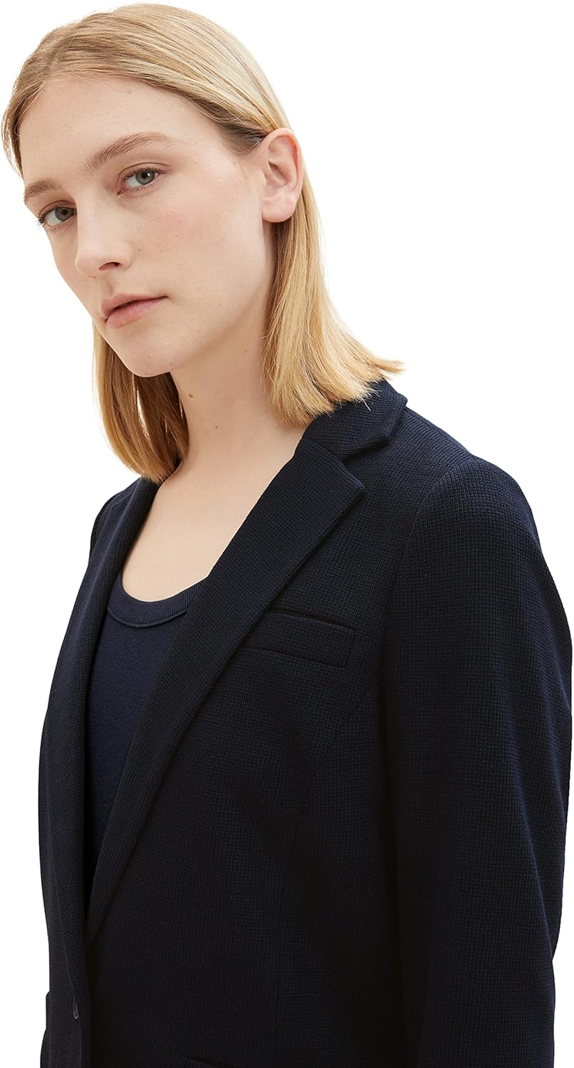 TOM TAILOR Damen Blazer mit Struktur M 10668 - Sky Captain Blue, M 10668 - Sky Captain Blue