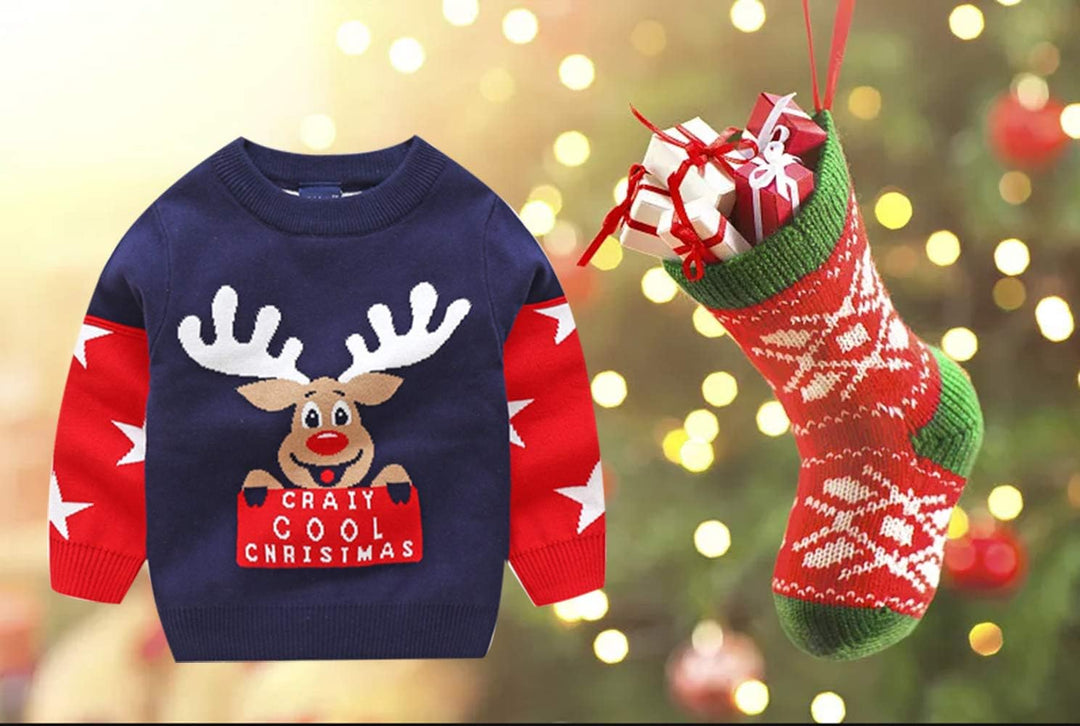 Minizone Baby Winter Strickpullover Weihnachten Langarm Sweatshirts Warme Kleidung 1-6 Jahre 1-2 Jah