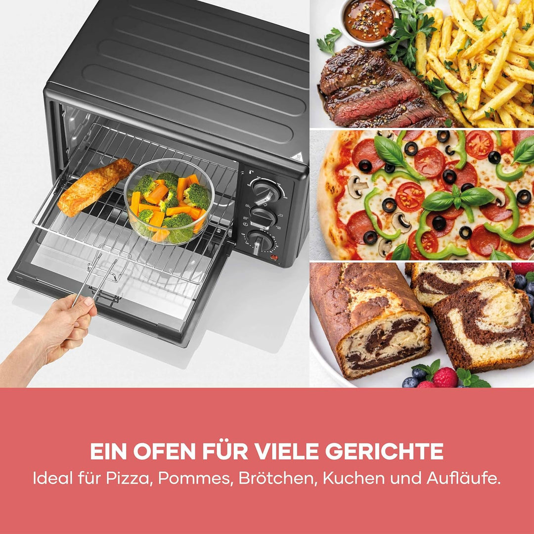 Severin Back- und Toastofen, Bake&Toast, 20L, bis 230°C, Umluft-Funktion, Ober- und Unterhitze, inkl