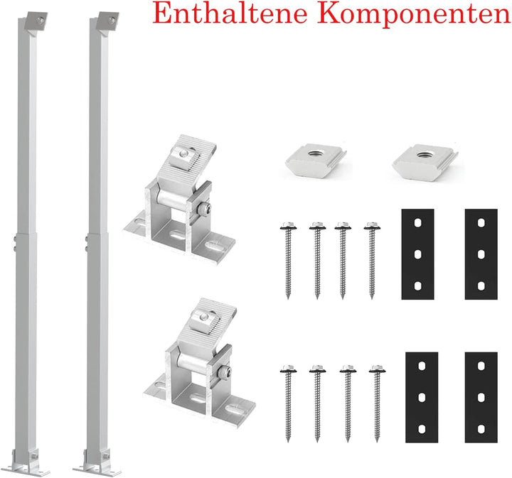 Solarmodule Montageset Aufständerung 0°-60° Verstellbare Neigungshalterungen, Solarmodul Halterung 5
