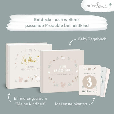 mintkind® Gästebuch "Meine Babyparty" Blau I Babyparty Geschenk Junge & Mädchen I Baby Shower & Baby