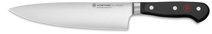 WÜSTHOF Classic Kochmesser 20 cm, Schwarz,silber 20 cm Kochmesser Halbkropf, 20 cm Kochmesser Halbkr