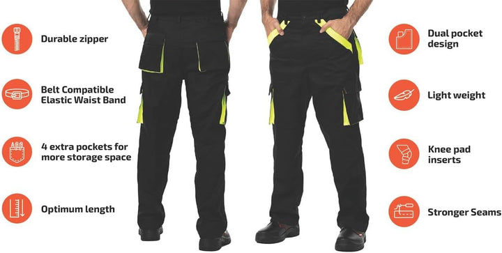 Mazalat Lange Arbeitshose mit Multifunktionstaschen Berufsbekleidung für Handwerker, Maurer, Dachdec