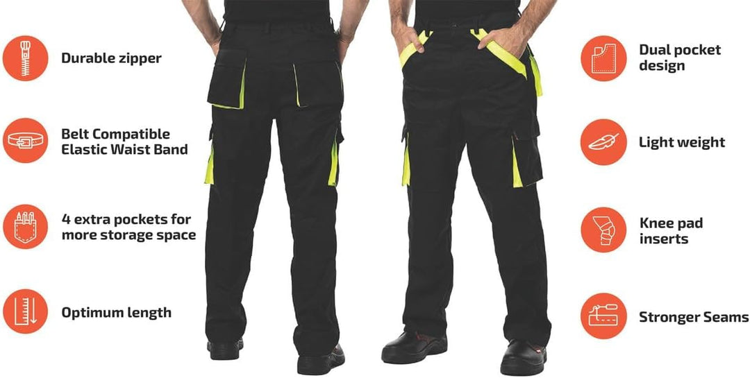 Mazalat Lange Arbeitshose mit Multifunktionstaschen Berufsbekleidung für Handwerker, Maurer, Dachdec