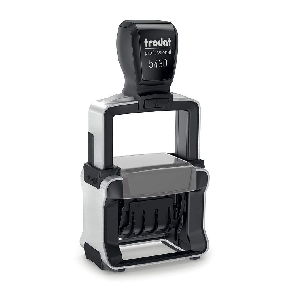 Trodat Professional Datumstempel 5430, selbstfärbend, mit Text Kopie, Abdruck 41 x 24 mm, Blau und R