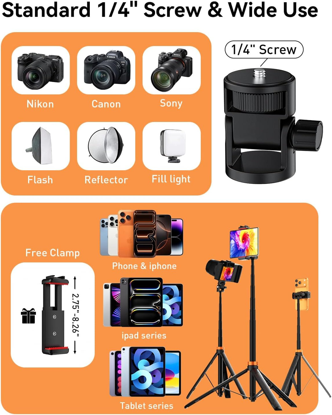 10,2" Magnetisches LED-Ringlicht Mit 76" Verstellbarem Stativ, 5000mAh Wiederaufladbares Selfie-Ring