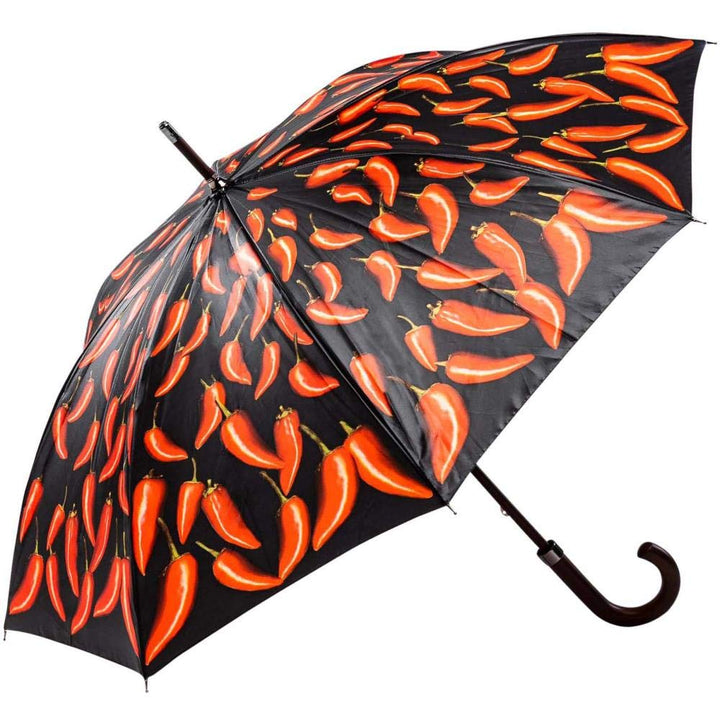 LUCKYWEATHER Regenschirm Stockschirm Damen/Herren Motiv Chili Peppers I Stockregenschirm gross und s