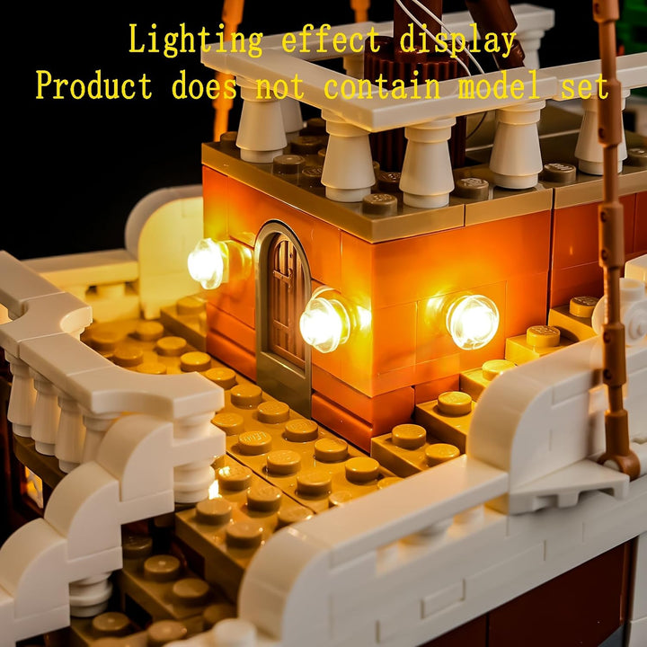 GEAMENT LED Licht-Set Kompatibel mit Lego ONE Piece Das Piratenschiff Flying Lamb 75639 (The Going M