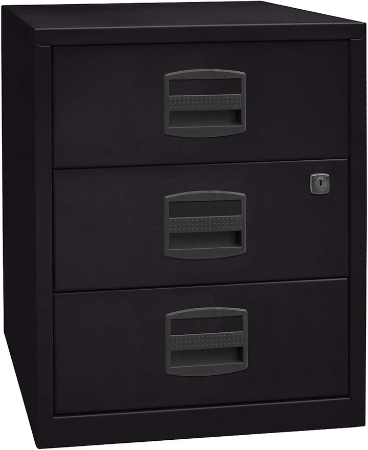 Bisley Home mobiler Beistellschrank PFA, 3 Universalschubladen, Metall, 355 Silber, 40 x 41.3 x 52.8