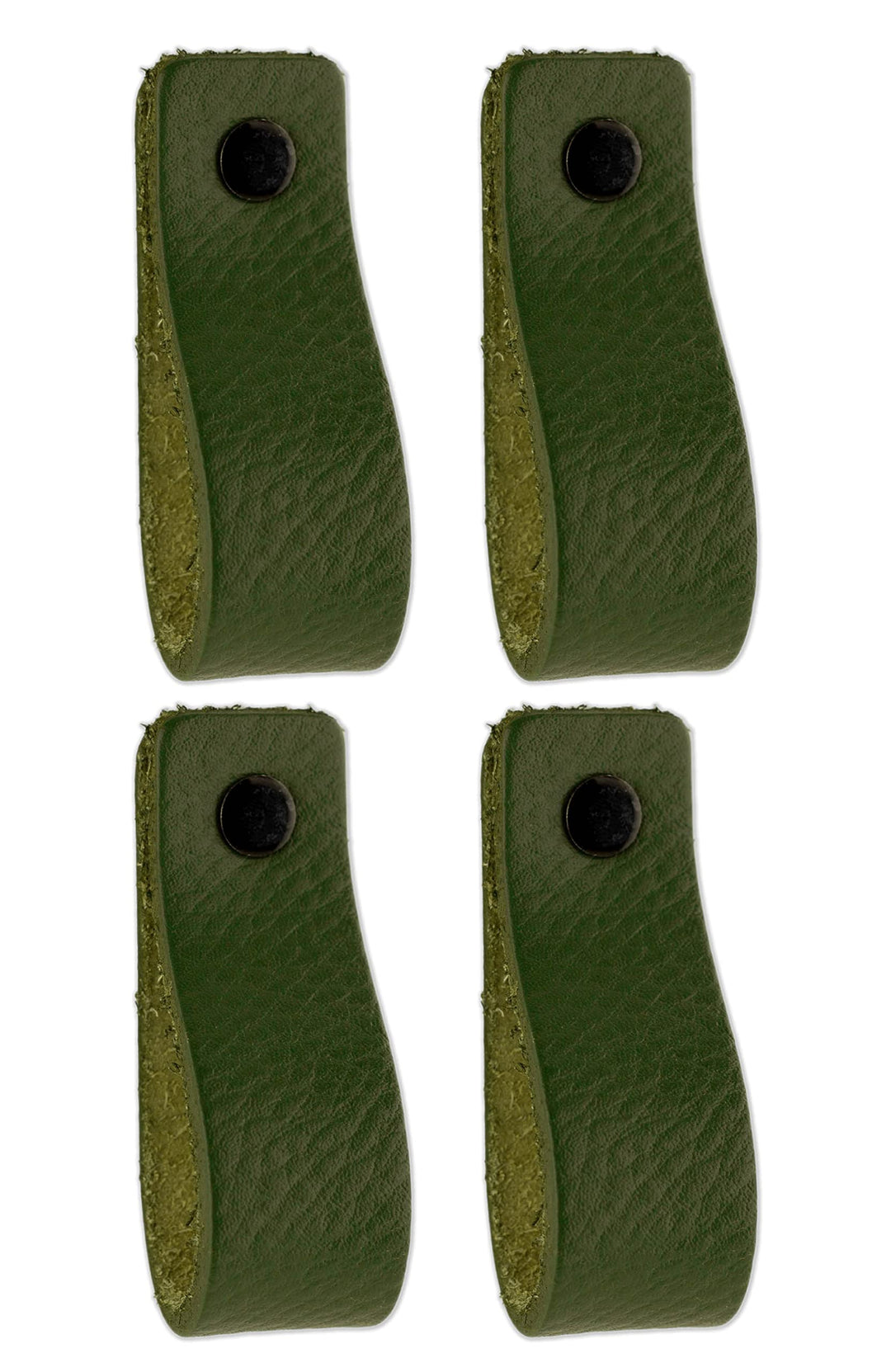 Brute Strength - Ledergriffe für Möbel - Olivgrün - 4 Stück - 16,5 x 2,5 cm - Schrankgriff, Türgriff