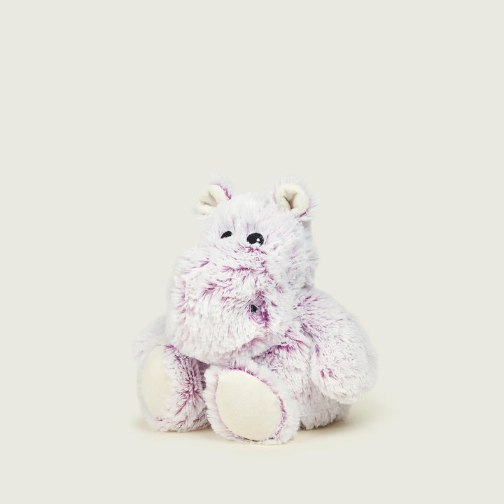 Warmies Marshmallow-Flusspferd-Plüschtier, vollständig erwärmbarer, gewichteter Teddy mit französisc
