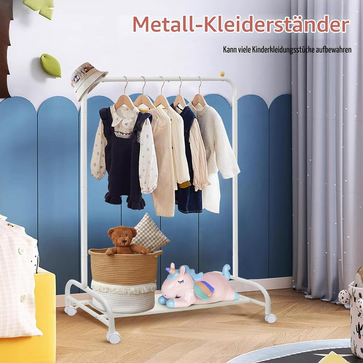 YGJT Kinder Kleiderständer, Garderobe mit Ablage &amp; Kleiderstange für Kinderzimmer, Mädchenzimmer &amp; S