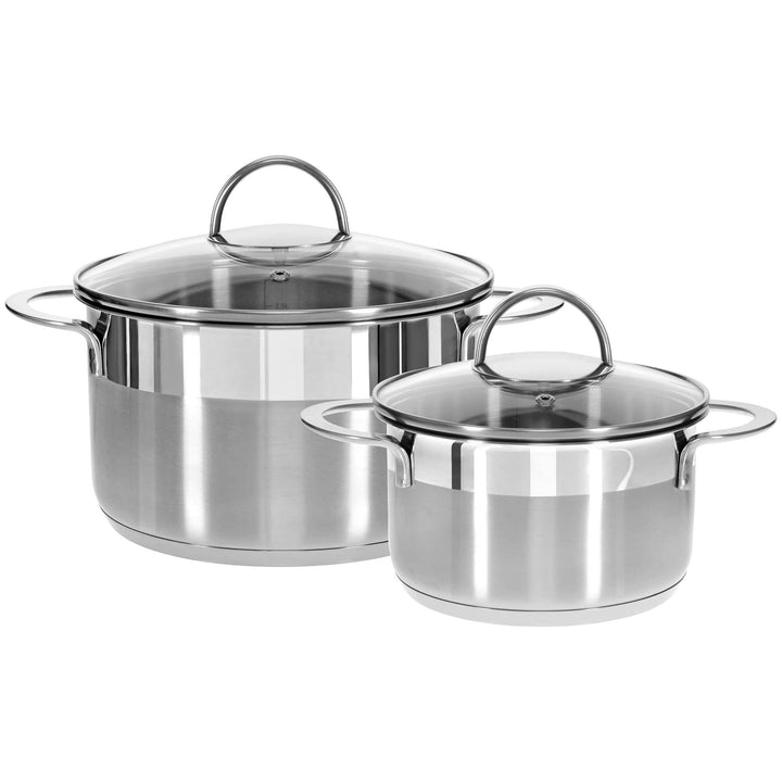 GRÄWE Kochtöpfe inkl. Glasdeckel, 2er Topf-Set, Ø 16 cm (1,5 Liter), Ø 24 cm (5 Liter), Spülmaschine