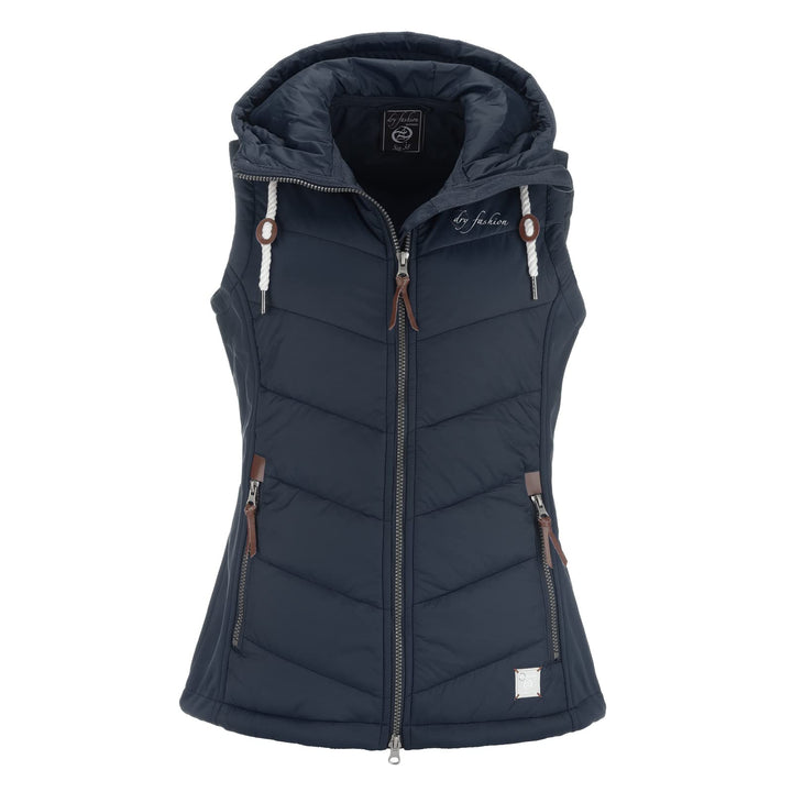Dry Fashion Damen Weste Malente - Steppweste Damen Outdoor Weste mit Kapuze Übergangsweste gesteppt