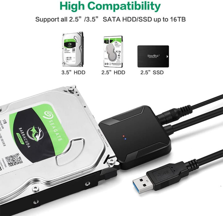 USB 3.0 auf SATA III Festplattenadapter, 5 Gbit/s, Datensynchronisation, SATA auf USB-Konverter für