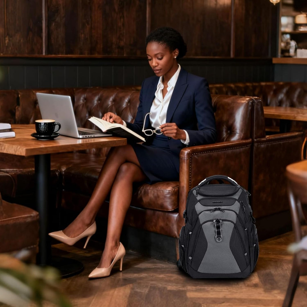 KROSER Laptop Rucksack Herren 18.4 Zoll Reise XXL BusinessRucksack Schwerlast Wasserdicht mit Hartge