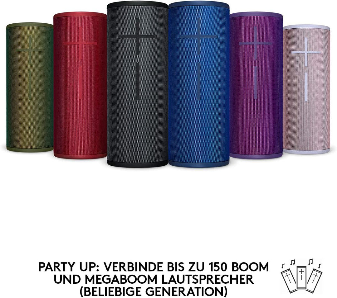 Ultimate Ears Megaboom 3 Tragbarer Bluetooth-Lautsprecher, 360° Sound, Satter Bass, Wasserdicht, Sta