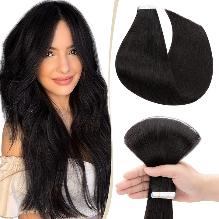 SEGO Tape Extensions Remy Echthaar Klebeband Haarverlängerung Haarteile 100% Human Haar 10pcs Naturs