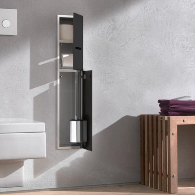 emco ASIS 2.0 Unterputz-Schrankmodul für die Klobürstengarnitur, Badezimmerschrank mit Toilettenpapi