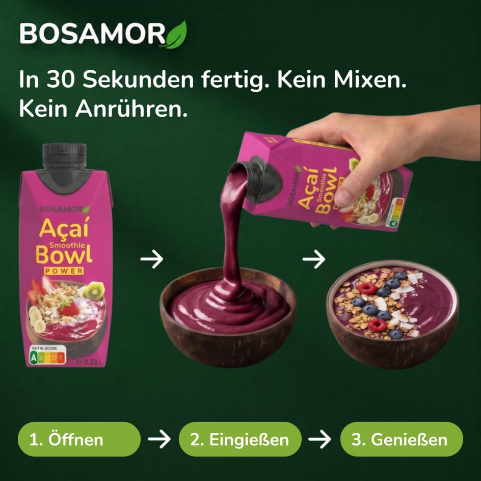BOSAMOR Smoothie Bowl (Outdoor Set 6er Pack mit Schalen und Löffeln) Outdoor Set 6er mit Schalen und