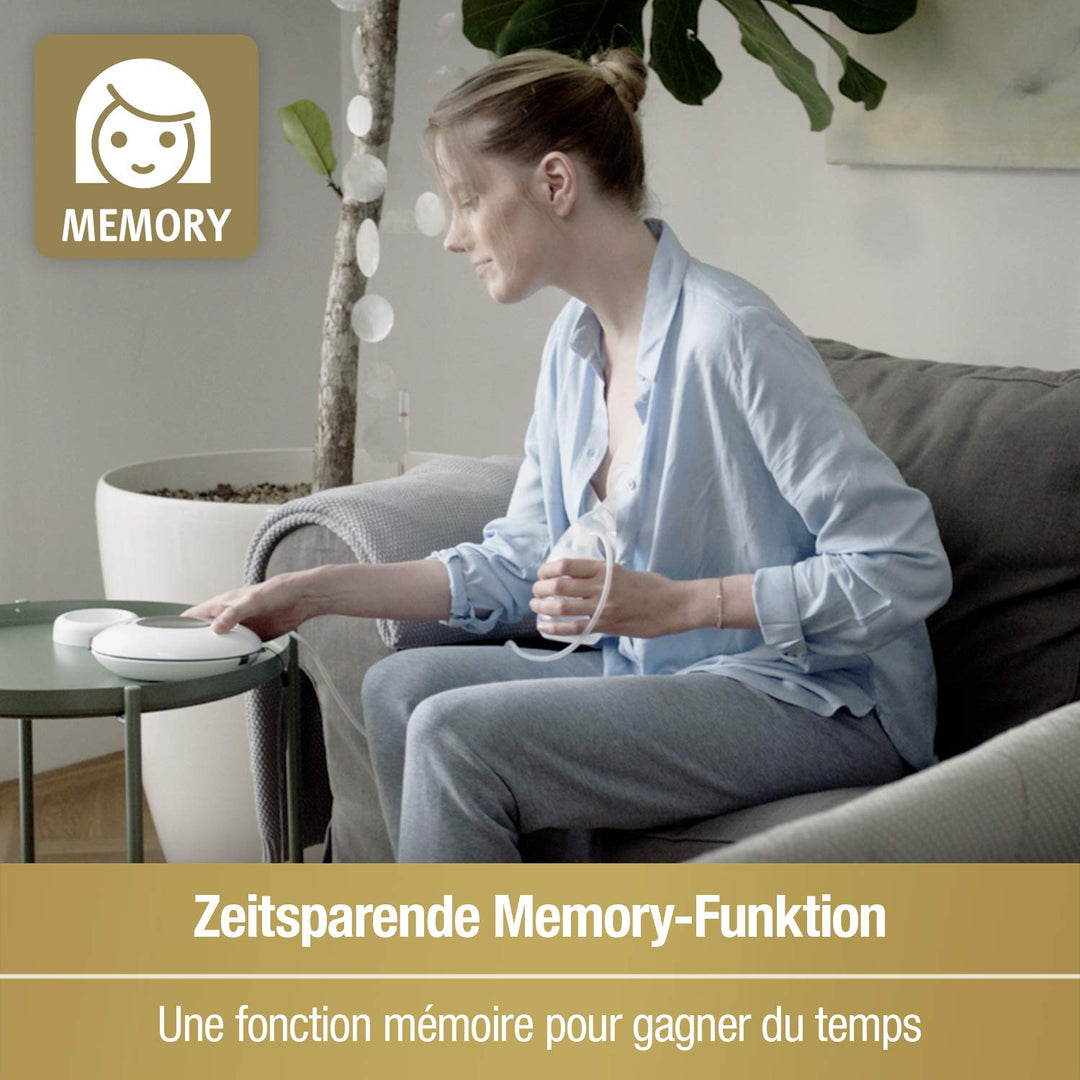NUK Nature Sense elektrische Milchpumpe mit Akku, LCD-Display und Memory Funktion, inkl. Muttermilch