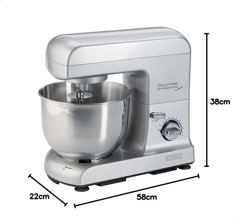 Ariete 1596 Pastamatic Gourmet 1950 - Planetenmixer mit Mixer - kneten, Amalgam, Schneebesen - 2 Hak