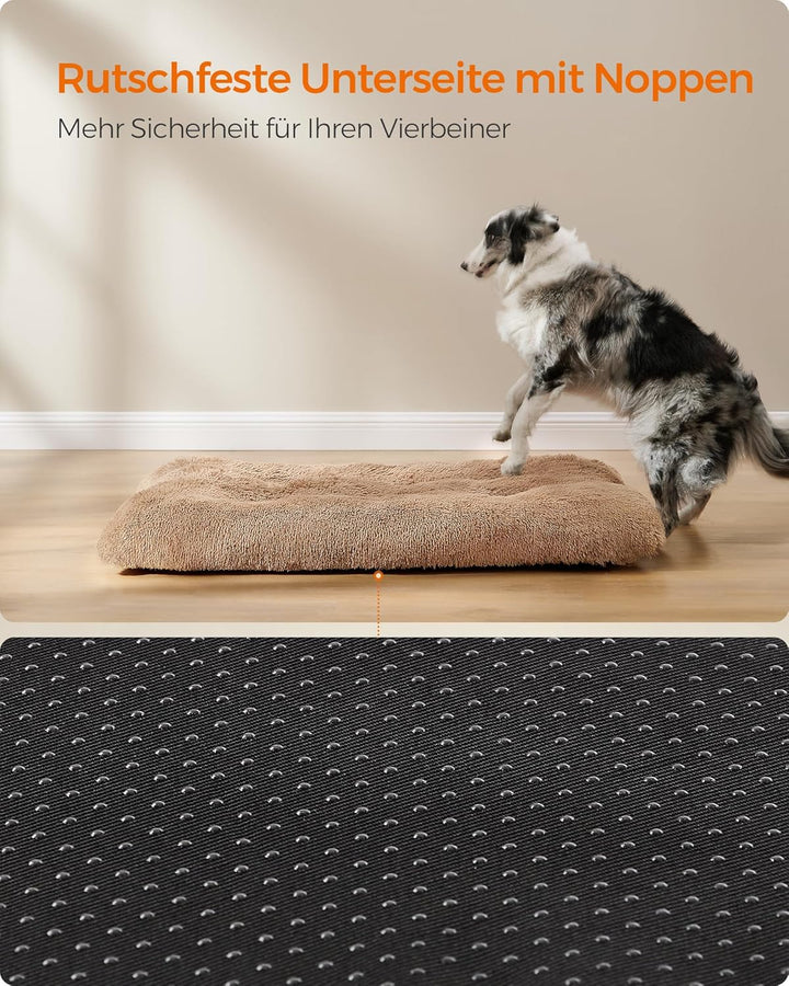 Feandrea Hundebett, Hundekissen, Flauschige Hundematte, Langer Plüsch, 122 x 74 cm, weiche Polsterun