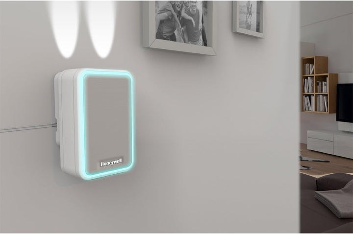 Honeywell Home DW315S Serie 3 verdrahteter LED-Türgong mit Stummschaltung und LED-Licht (weiss), ver