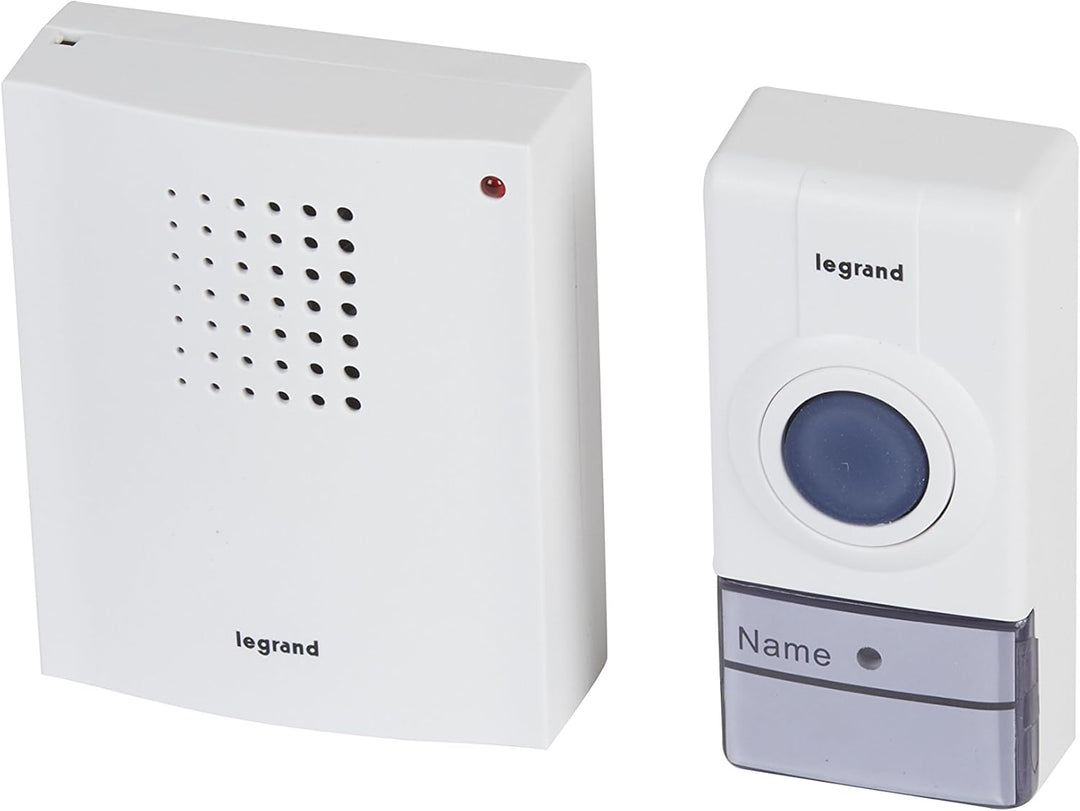 LEGRAND, Funkklingel-Set schnurlos mit 50m Reichweite, 32 Melodien, Schutzart IP44, batteriebetriebe