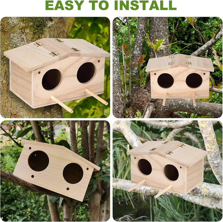 Nistkasten für Vögel für Draussen Wetterfest, Vogelhaus Bausatz Kinder Holz mit Doppelflügeltür, Vog