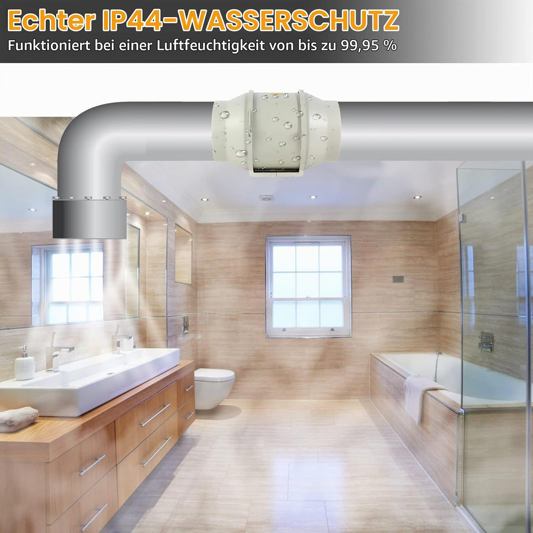 FanGoFast Rauchabzug Rohrventilator 150 mm Inline-Kanalventilator Abluftventilator Rohrlüfter 230 V