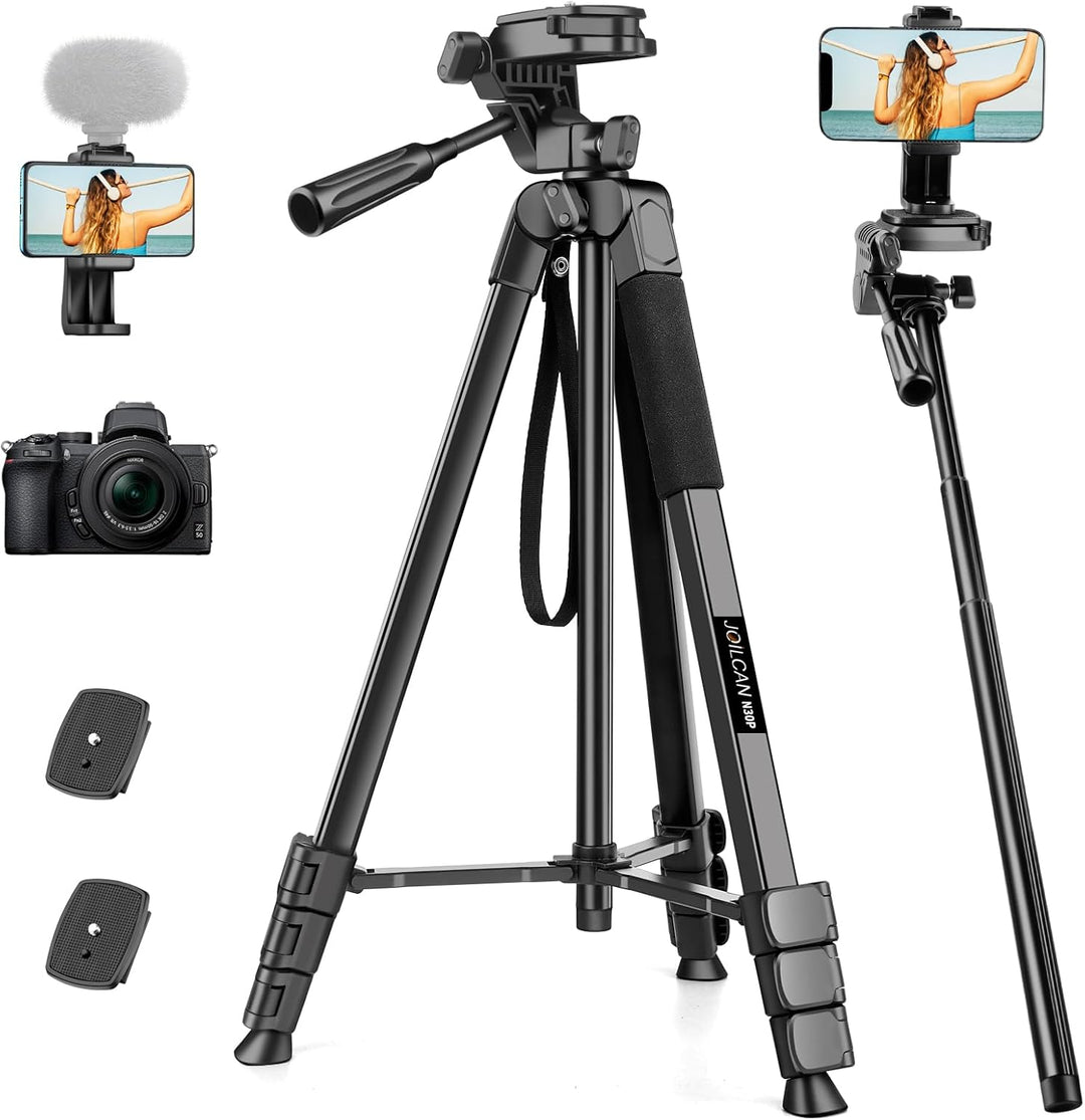 JOILCAN Kamera Stativ, 210.8cm leichtes Handy Stativ für Smartphone & Selfie Stick mit 360°Kugelkopf