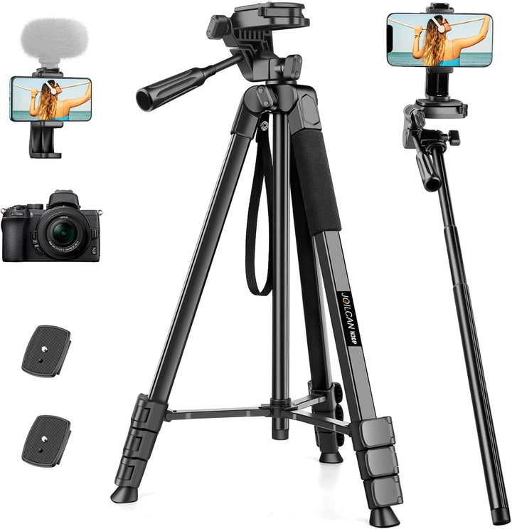 JOILCAN Kamera Stativ, 210.8cm leichtes Handy Stativ für Smartphone & Selfie Stick mit 360°Kugelkopf