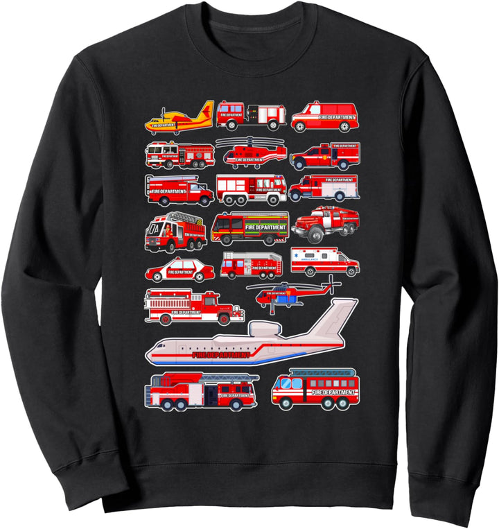 Feuerwehrauto Feuerwehrmann Notfall Kinder Einsatzfahrzeuge Sweatshirt