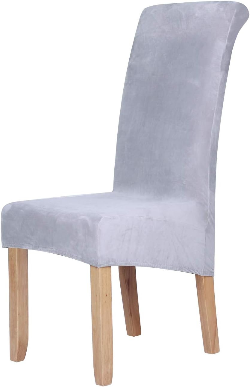 Homaxy Velvet Stuhlhussen 4er Set, Stretch Esszimmerstuhl Hussen, Spandex Plüsch Stuhlbezug Grosses
