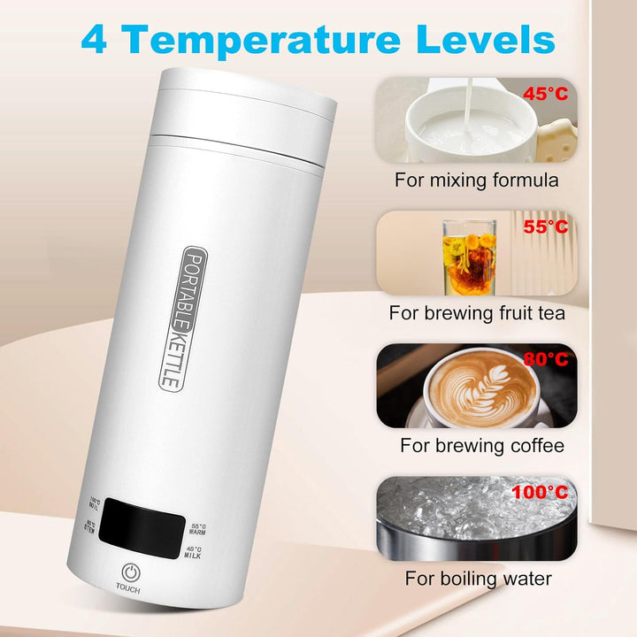 Mini Wasserkocher,500ML Reise Wasserkocher,Reisewasserkocher Klein, Tragbarer Elektrischer Wasserkoc