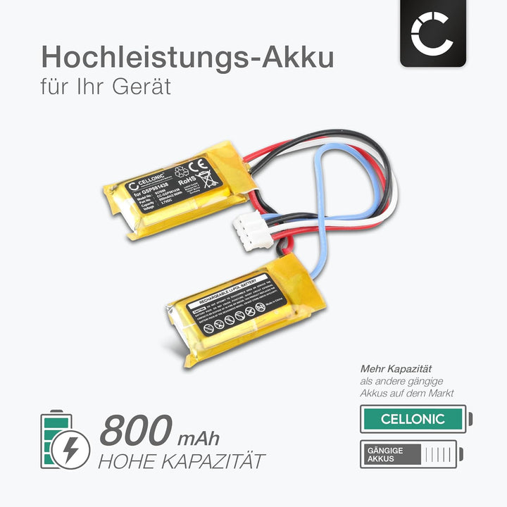 CELLONIC 1x Akku für Lautsprecher Kompatibel mit JBL Soundgear, GSP981438 2S - (800mAh, 3.7V)