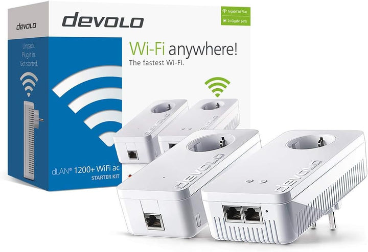 Devolo 9396 Powerline dLAN 1200 mit WiFi AC Starter Kit