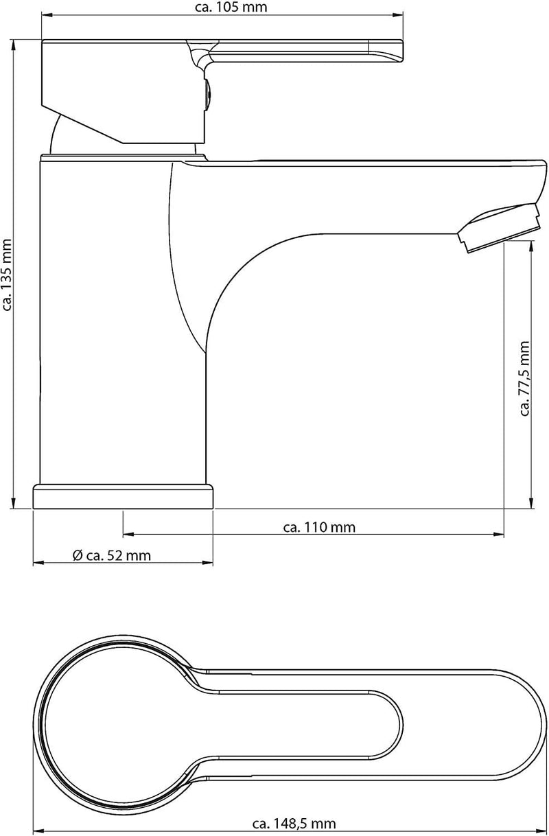 EISL NI075DINNI DIZIANI Wasserhahn fürs Bad in Edelstahl Optik, Einhebelmischer Farbe Nickel mit Abl