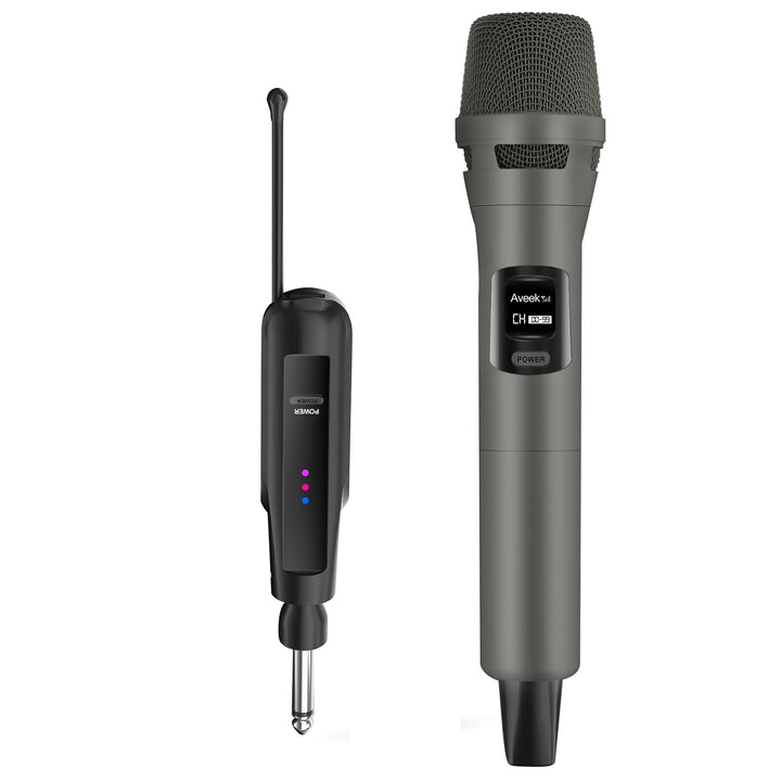 Aveek Kabelloses Karaoke Mikrofon Set, Professionelle Funkmikrofon Set 2.4G, Wiederaufladbar mit USB
